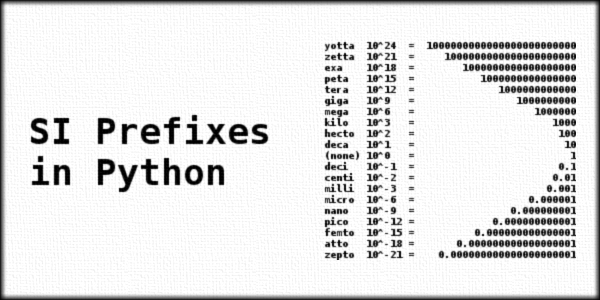 sælge Abe Pædagogik SI Prefixes in Python - CodeDromeCodeDrome